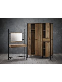 LPD Furniture Hoxton 4 Door, 1 Drawer Wardrobe -Home Comprehensive UM3A3 SQ6 0000004181 OAK BLACK SLd2