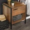 LPD Furniture Hoxton Bedside Cabinet -Home Comprehensive UM3AD SQ1 0000004181 OAK BLACK RSr