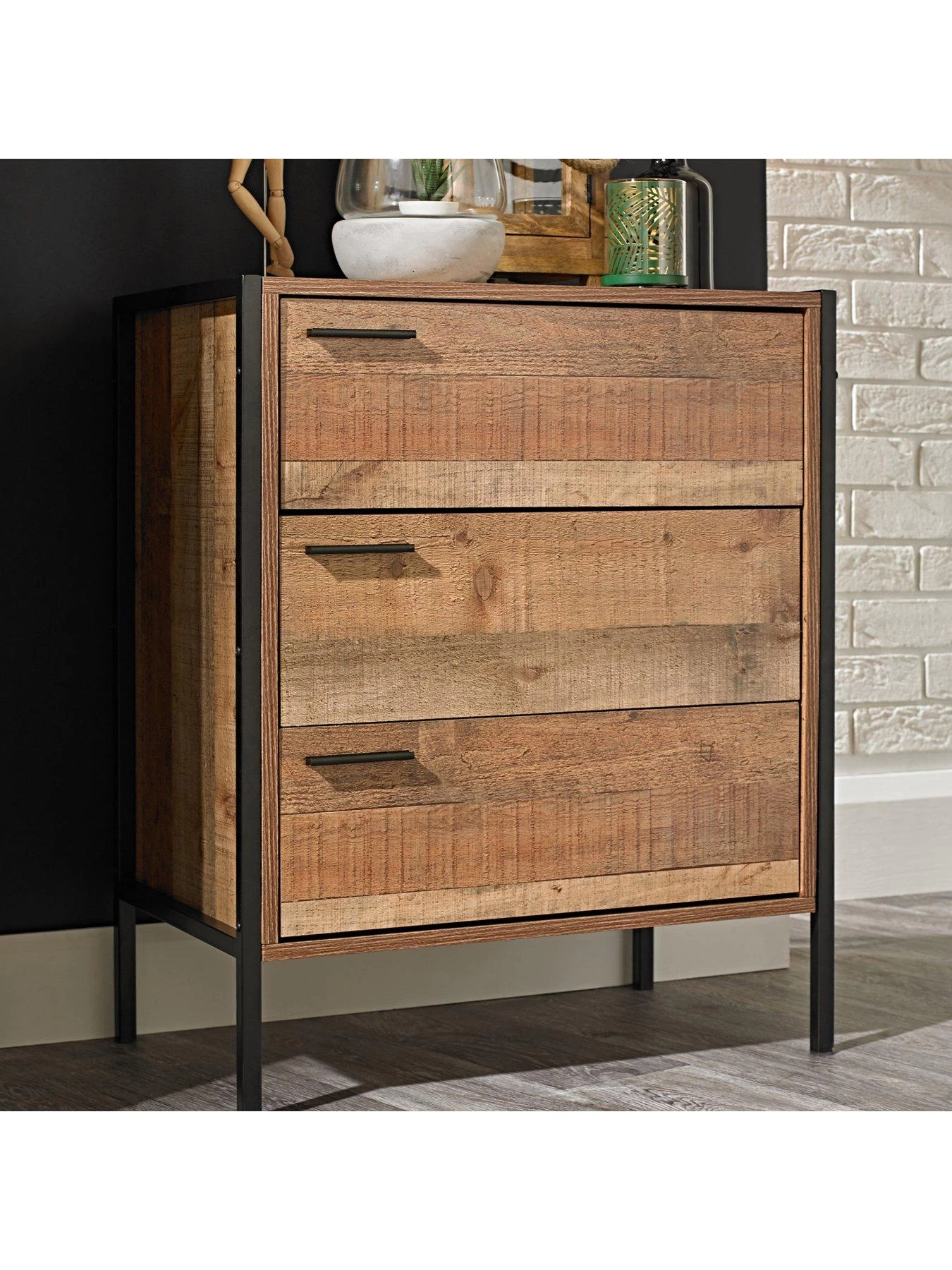 LPD Furniture Hoxton 3 Drawer Chest 3 LPD Furniture Hoxton 3 Drawer Chest
