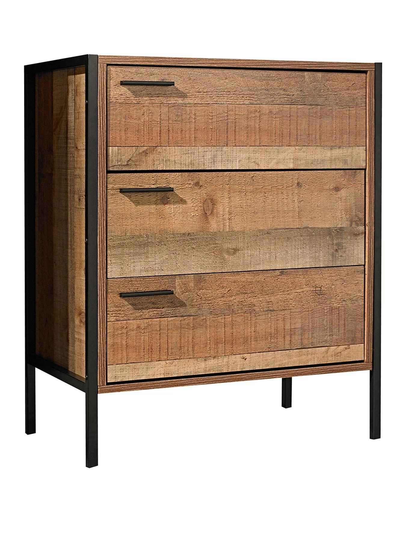 LPD Furniture Hoxton 3 Drawer Chest 4 LPD Furniture Hoxton 3 Drawer Chest - Image 2
