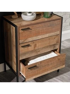 LPD Furniture Hoxton 3 Drawer Chest 10 LPD Furniture Hoxton 3 Drawer Chest -Home Comprehensive UM3AE SQ5 0000004181 OAK BLACK SLd1