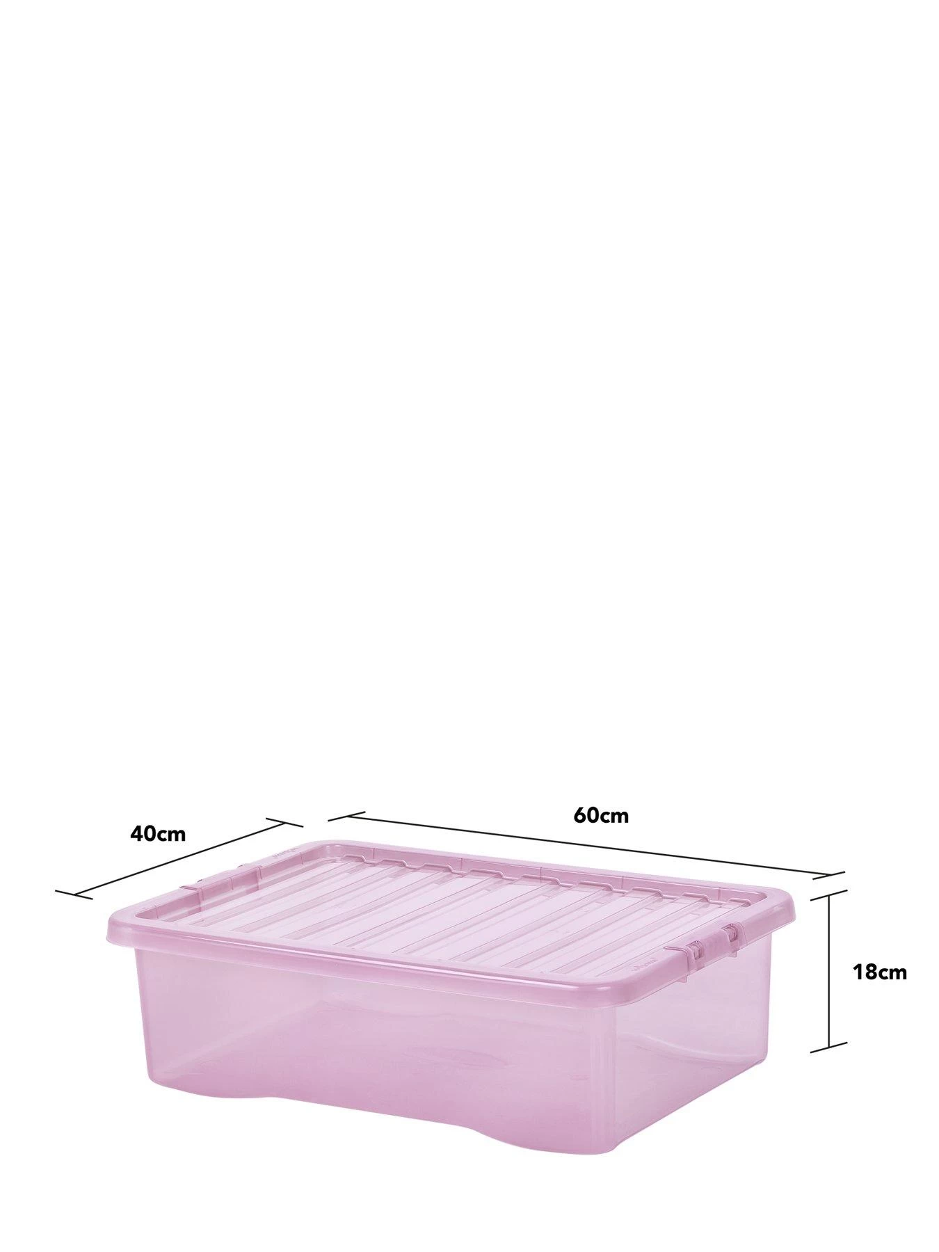 Wham Set Of 3 Pink Crystal 32-Litre Plastic Storage Boxes 6 Wham Set Of 3 Pink Crystal 32-Litre Plastic Storage Boxes - Image 4