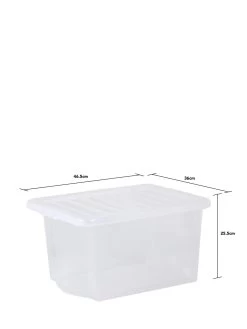 Wham Set Of 3 Clear Crystal 28-Litre Plastic Storage Boxes 9 Wham Set Of 3 Clear Crystal 28-Litre Plastic Storage Boxes -Home Comprehensive UPFYZ SQ4 0000000647 CLEAR SLd2