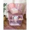 Wham Set Of 3 Pink Crystal 28-Litre Plastic Storage Boxes  -Home Comprehensive UPFZ3 SQ1 0000000063 PINK SLf