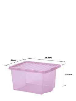 Wham Set Of 3 Pink Crystal 28-Litre Plastic Storage Boxes 9 Wham Set Of 3 Pink Crystal 28-Litre Plastic Storage Boxes -Home Comprehensive UPFZ3 SQ4 0000000063 PINK SLd2