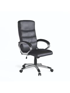 Alphason Hampton Leather Office Chair - Black