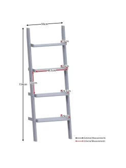 Vida Designs York 4 Tier Ladder Bookcase - Grey 13 Vida Designs York 4 Tier Ladder Bookcase - Grey -Home Comprehensive UR58W SQ7 0000000005 GREY DGy