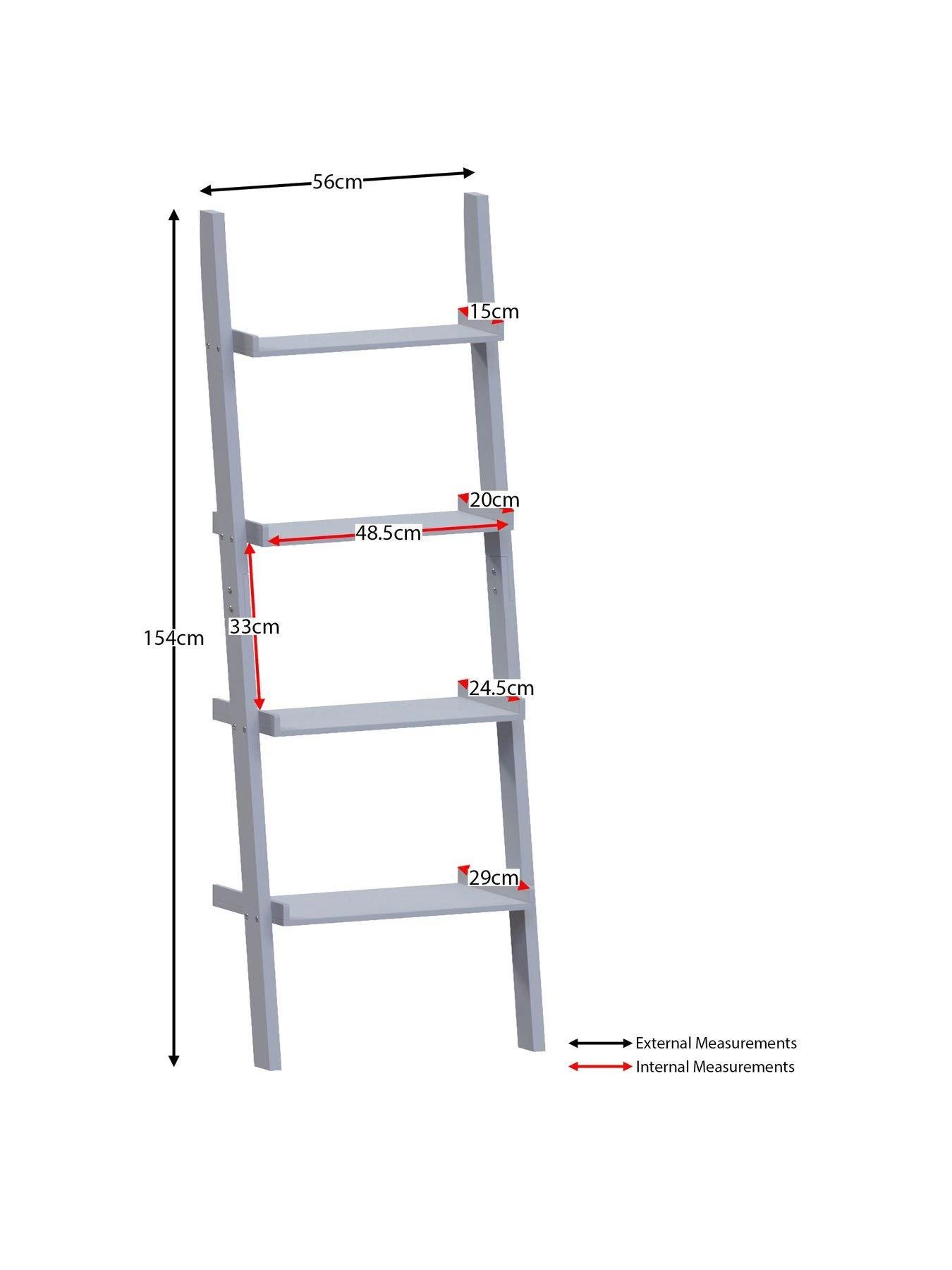 Vida Designs York 4 Tier Ladder Bookcase - Grey 8 Vida Designs York 4 Tier Ladder Bookcase - Grey - Image 6