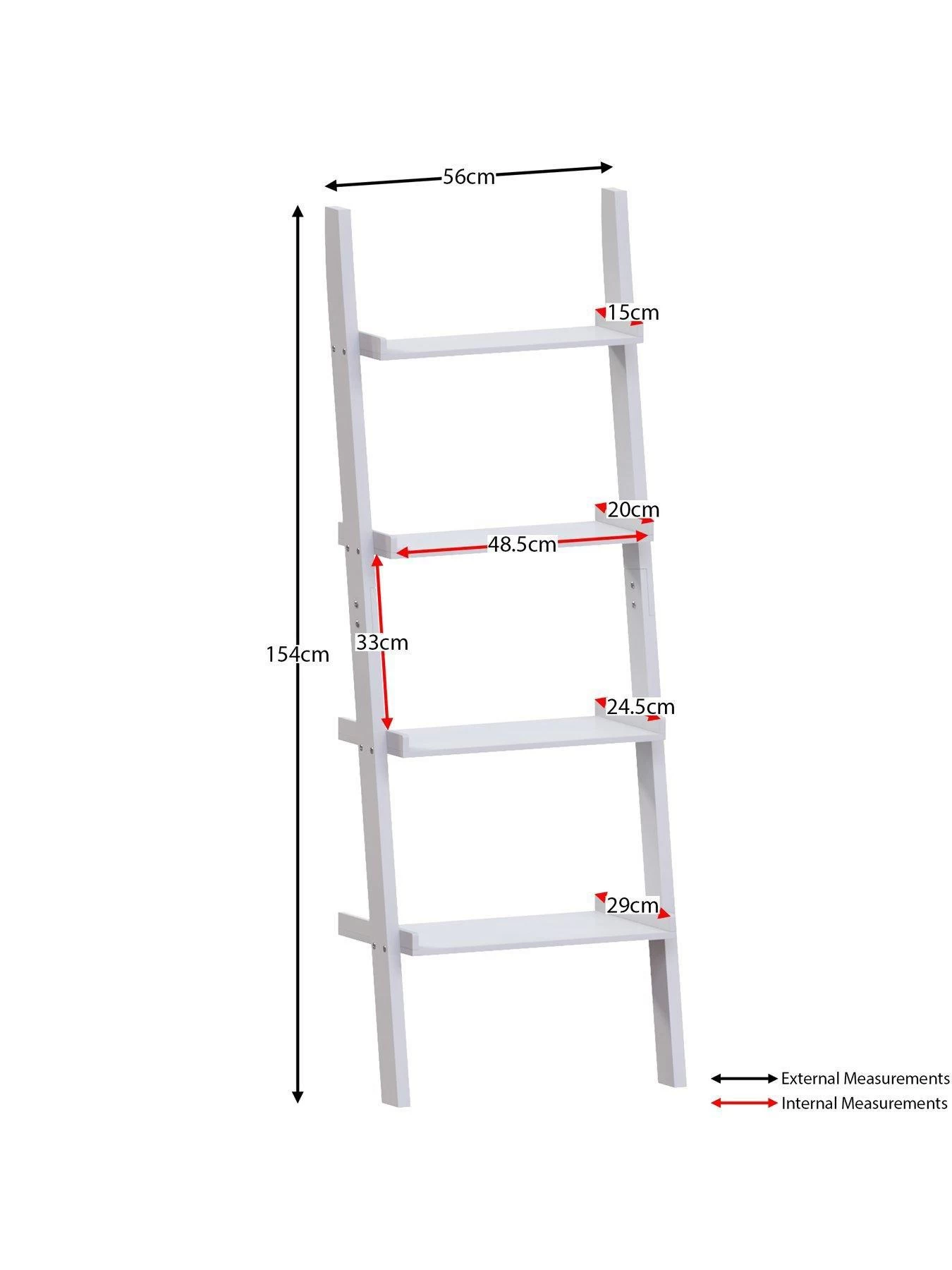 Vida Designs York 4 Tier Ladder Bookcase - White 8 Vida Designs York 4 Tier Ladder Bookcase - White - Image 6