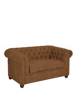 Very Home Chester Chesterfield Leather Look 2 Seater Sofa - Chocolate - FSC® Certified -Home Comprehensive URLHV SQ4 0000000008 CHOCOLATE SLa