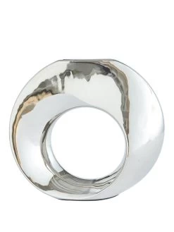 Very Home Isabella Circle Ceramic Vase In Silver