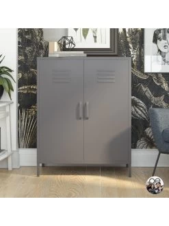 Queer Eye Bradford 2 Door Metal Storage Cabinet - Grey