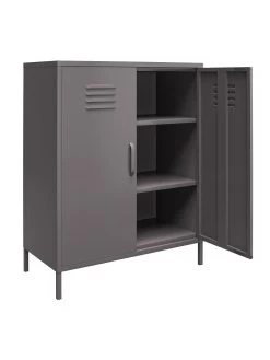 Queer Eye Bradford 2 Door Metal Storage Cabinet - Grey -Home Comprehensive UTFF5 SQ3 0000000005 GREY SLd
