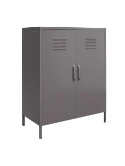 Queer Eye Bradford 2 Door Metal Storage Cabinet - Grey -Home Comprehensive UTFF5 SQ5 0000000005 GREY SLd2