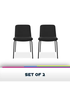 Queer Eye Corey Pair Of Dining Chairs - Black -Home Comprehensive UTFG3 SQ5 0000000004 BLACK SLd1