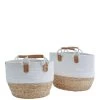 Very Home Set Of 2 Round Cotton/Seagrass Storage Baskets 