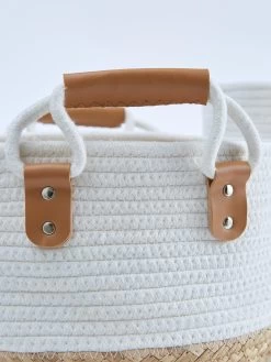 Very Home Set Of 2 Round Cotton/Seagrass Storage Baskets  -Home Comprehensive UTLFD SQ5 0000003010 BROWN WHITE SLd3