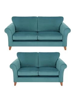Very Home Willow 3 Seater + 2 Seater Velvet Sofa Set (Buy And SAVE!)
