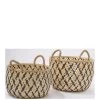 Very Home Set Of 2 Bamboo Woven Storage Baskets 