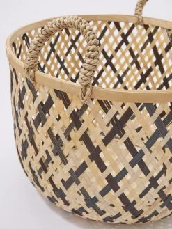 Very Home Set Of 2 Bamboo Woven Storage Baskets  -Home Comprehensive UUU6B SQ3 0000000894 BROWN BLACK SLd1