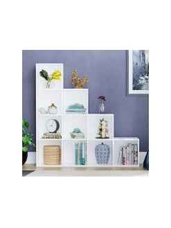 Vida Designs Durham 10 Cube Staircase Storage Unit - White -Home Comprehensive UVJ5L SQ3 0000000013 WHITE SLa