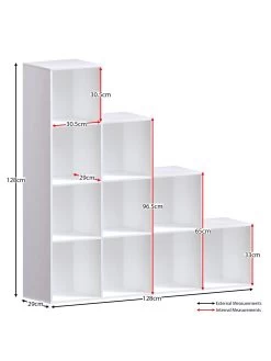 Vida Designs Durham 10 Cube Staircase Storage Unit - White -Home Comprehensive UVJ5L SQ7 0000000013 WHITE DGy