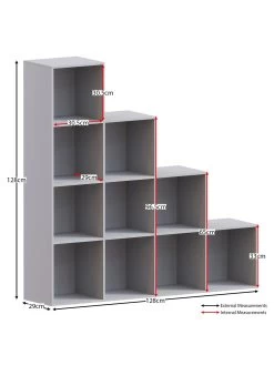 Vida Designs Durham 10 Cube Staircase Storage Unit - Grey -Home Comprehensive UVJ5M SQ6 0000000005 GREY SLd2