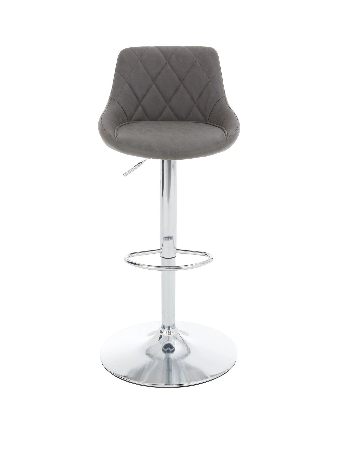 Very Home New Texas Diamond Stitch Faux Leather Bar Stool - Grey 3 Very Home New Texas Diamond Stitch Faux Leather Bar Stool - Grey