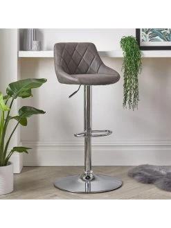 Very Home New Texas Diamond Stitch Faux Leather Bar Stool - Grey 8 Very Home New Texas Diamond Stitch Faux Leather Bar Stool - Grey -Home Comprehensive UWAJF SQ2 0000000005 GREY RSr