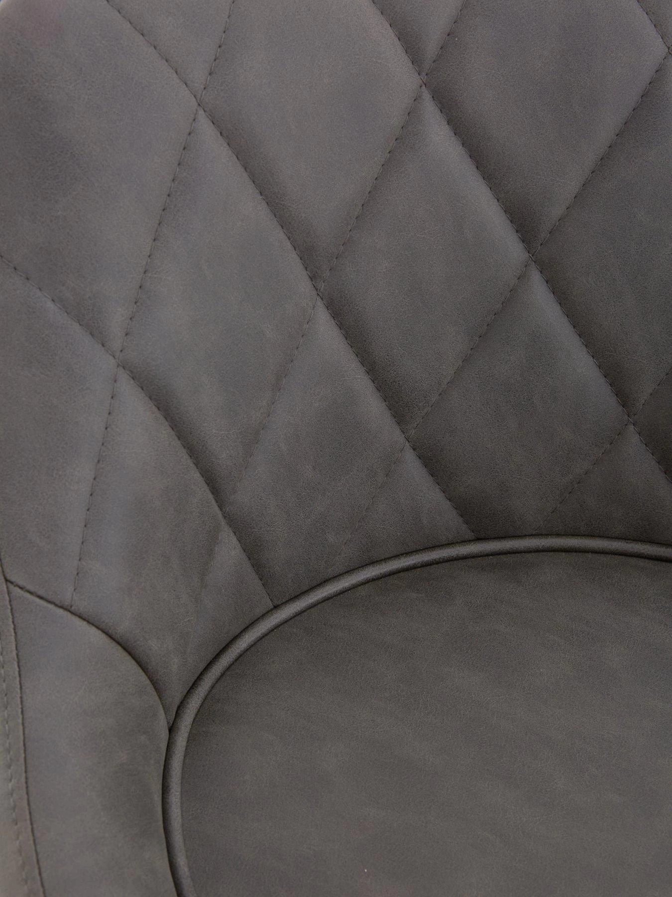 Very Home New Texas Diamond Stitch Faux Leather Bar Stool - Grey 7 Very Home New Texas Diamond Stitch Faux Leather Bar Stool - Grey - Image 5