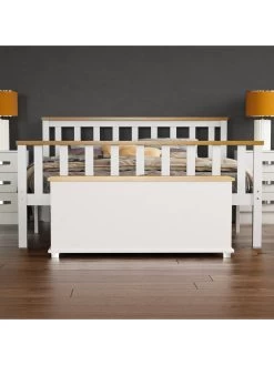 Vida Designs Arlington Storage Ottoman - White/Oak -Home Comprehensive UWMSD SQ4 0000000013 WHITE SLd