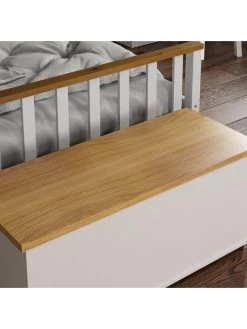 Vida Designs Arlington Storage Ottoman - White/Oak -Home Comprehensive UWMSD SQ5 0000000013 WHITE SLd1