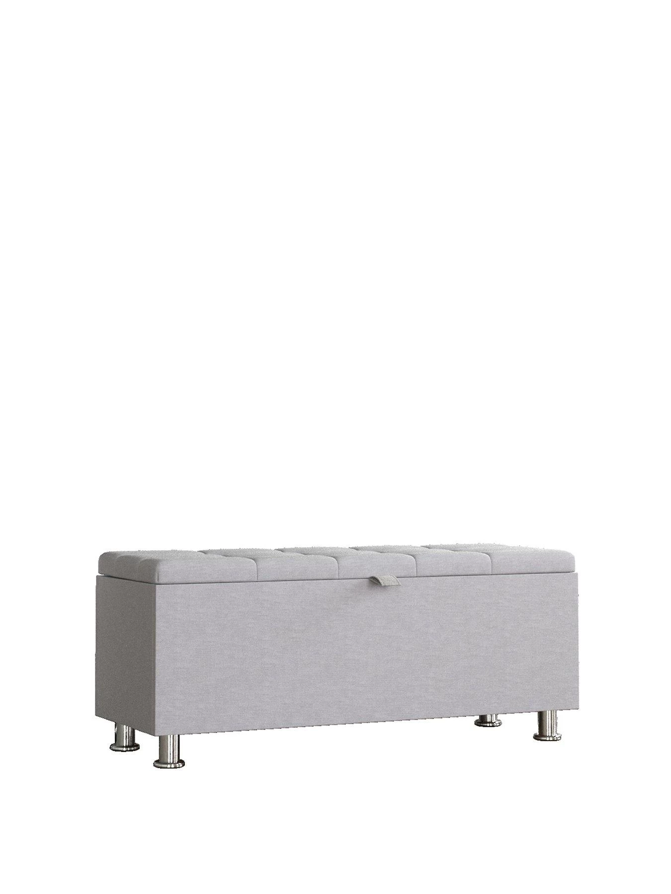 Vida Designs Valencia Fabric Storage Ottoman - Light Grey 3 Vida Designs Valencia Fabric Storage Ottoman - Light Grey
