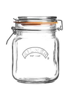 KILNER Set Of 3 1-Litre Clip Top Jars -Home Comprehensive UWVE2 SQ3 0000000647 CLEAR SLd1