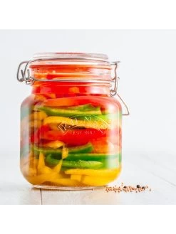 KILNER Set Of 3 1-Litre Clip Top Jars -Home Comprehensive UWVE2 SQ5 0000000647 CLEAR SLd3