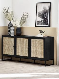 Julian Bowen Padstow 3 Door Sideboard - Black
