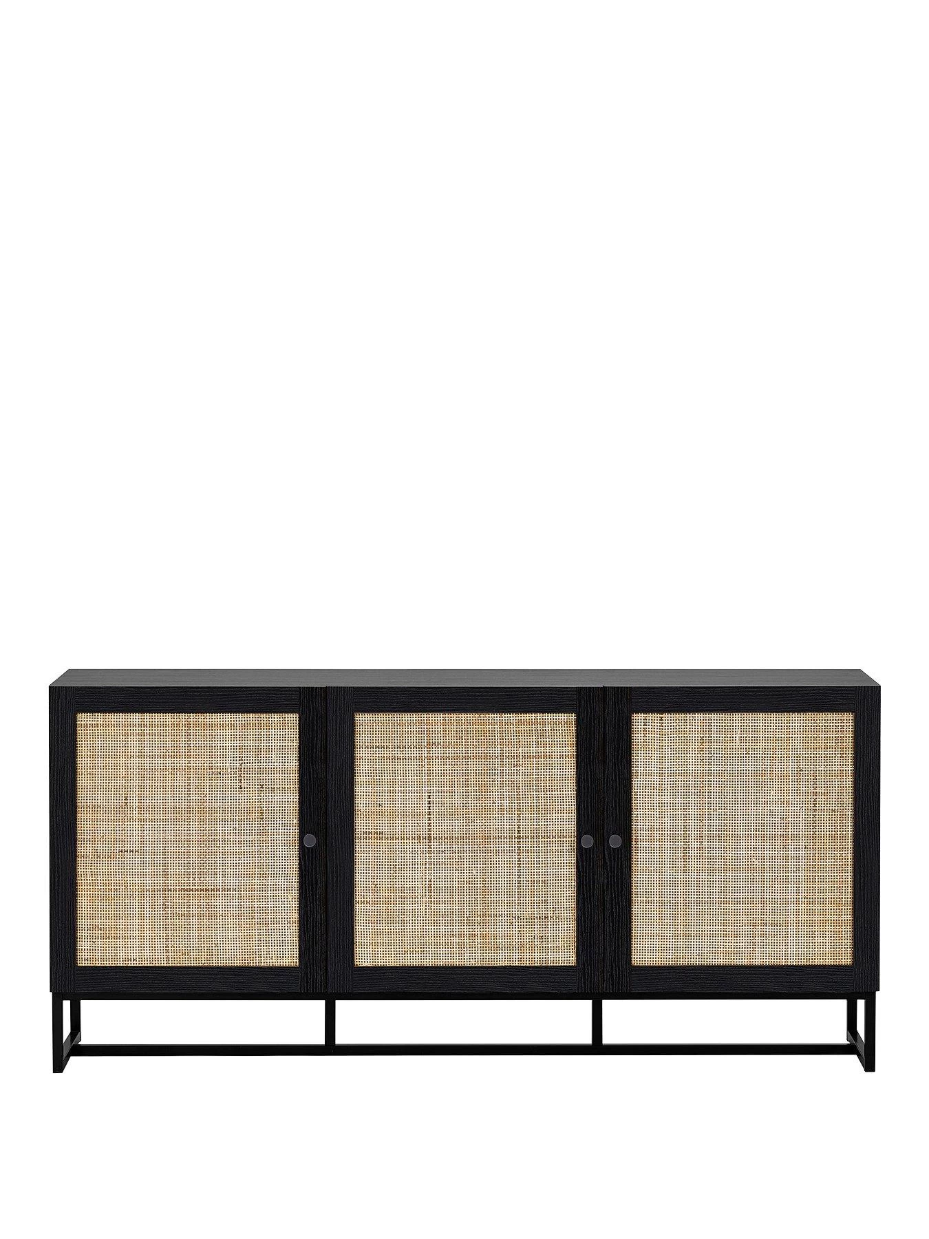 Julian Bowen Padstow 3 Door Sideboard - Black 4 Julian Bowen Padstow 3 Door Sideboard - Black - Image 2