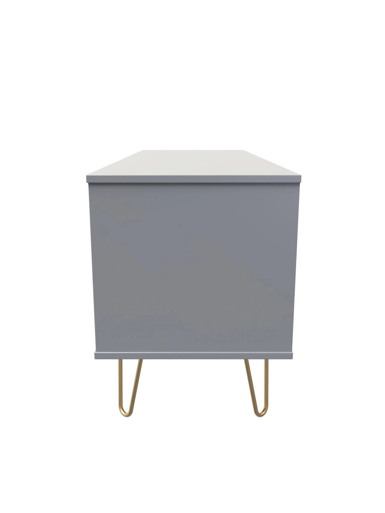 SWIFT Cube Ready Assembled 4 Drawer Low TV Unit - Fits Up To To 50 Inch TV - Grey - FSC® Certified 5 SWIFT Cube Ready Assembled 4 Drawer Low TV Unit - Fits Up To To 50 Inch TV - Grey - FSC® Certified - Image 3