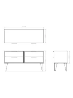 SWIFT Cube Ready Assembled 4 Drawer Low TV Unit - Fits Up To To 50 Inch TV - Grey - FSC® Certified 14 SWIFT Cube Ready Assembled 4 Drawer Low TV Unit - Fits Up To To 50 Inch TV - Grey - FSC® Certified -Home Comprehensive UY6B4 SQ7 0000000005 GREY DGy