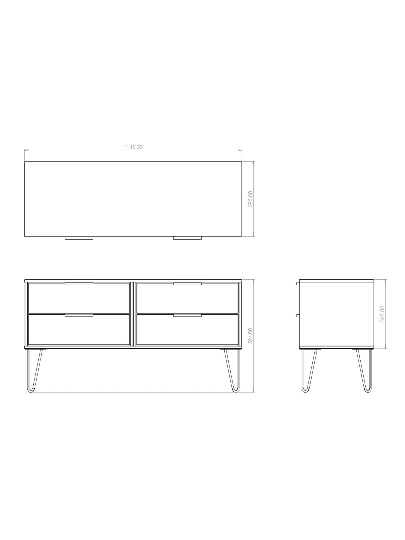 SWIFT Cube Ready Assembled 4 Drawer Low TV Unit - Fits Up To To 50 Inch TV - Grey - FSC® Certified 8 SWIFT Cube Ready Assembled 4 Drawer Low TV Unit - Fits Up To To 50 Inch TV - Grey - FSC® Certified - Image 6
