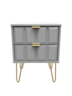 SWIFT Cube Ready Assembled 2 Drawer Bedside Chest - FSC® Certified