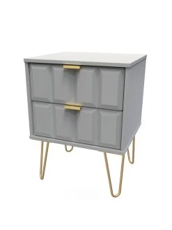 SWIFT Cube Ready Assembled 2 Drawer Bedside Chest - FSC® Certified 11 SWIFT Cube Ready Assembled 2 Drawer Bedside Chest - FSC® Certified -Home Comprehensive UY6HN SQ3 0000000005 GREY SLa