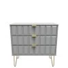 SWIFT Cube Ready Assembled 3 Drawer Chest - FSC® Certified -Home Comprehensive UY6HP SQ1 0000000005 GREY SLf