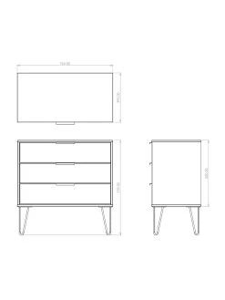 SWIFT Cube Ready Assembled 3 Drawer Chest - FSC® Certified -Home Comprehensive UY6HP SQ7 0000000005 GREY DGy
