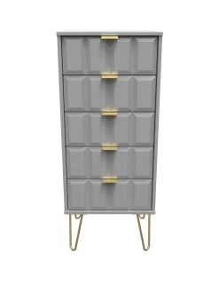 SWIFT Cube Ready Assembled 5 Drawer Tall Boy - FSC® Certified