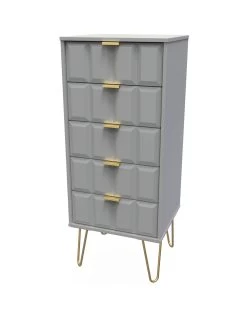 SWIFT Cube Ready Assembled 5 Drawer Tall Boy - FSC® Certified 12 SWIFT Cube Ready Assembled 5 Drawer Tall Boy - FSC® Certified -Home Comprehensive UY6HQ SQ3 0000000005 GREY SLa