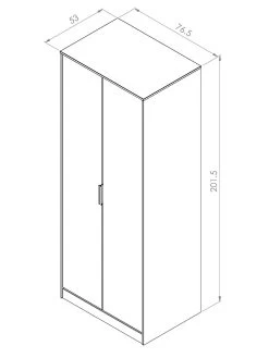 SWIFT Cube Ready Assembled 2 Door Wardrobe - FSC® Certified 16 SWIFT Cube Ready Assembled 2 Door Wardrobe - FSC® Certified -Home Comprehensive UY6HS SQ7 0000000005 GREY DGy