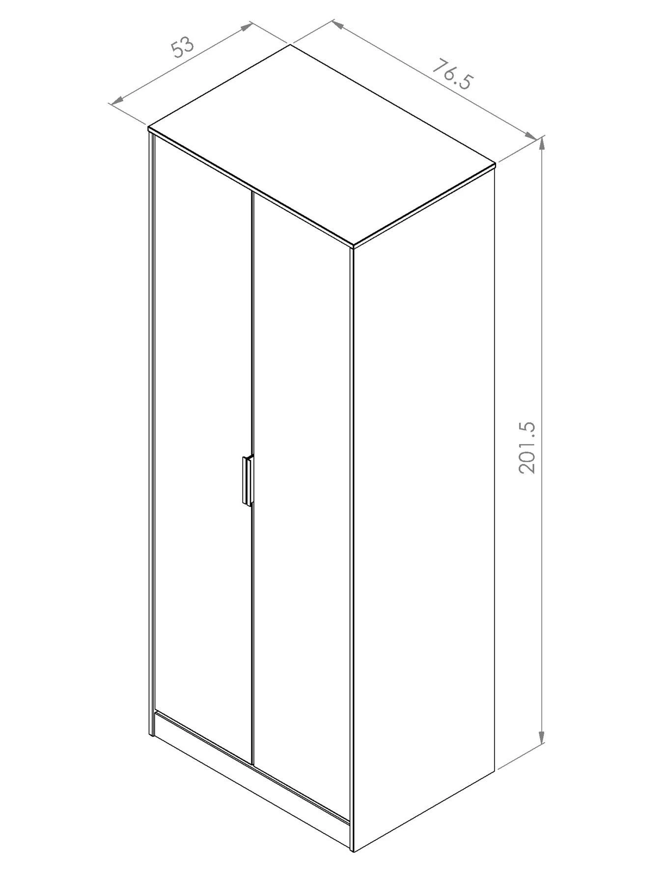 SWIFT Cube Ready Assembled 2 Door Wardrobe - FSC® Certified 9 SWIFT Cube Ready Assembled 2 Door Wardrobe - FSC® Certified - Image 7