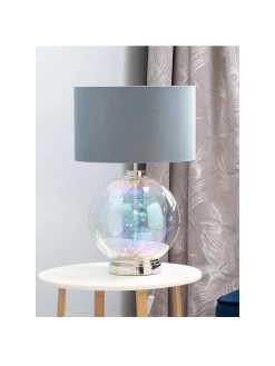 BHS Metro Large Glass Table Lamp - Nickel