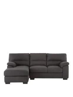 Very Home Danielle Faux Leather Left Hand Chaise Sofa - Black - FSC® Certified -Home Comprehensive UZLRY SQ3 0000000004 BLACK SLa